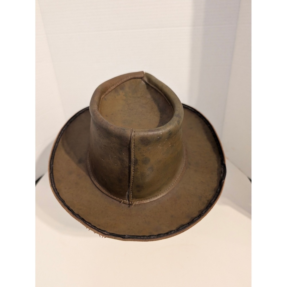 Skully by Hemschel St Louis Leather Hat Brown Mens Western Medium - Picture 4 of 8